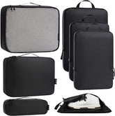 Bagail Ultralight Packing Cubes 7 Set, 3 Compression Packing Cubes 3 Packing Organizers With 1 Shoe Bag BAGAIL STORAGE_BAG 黑色